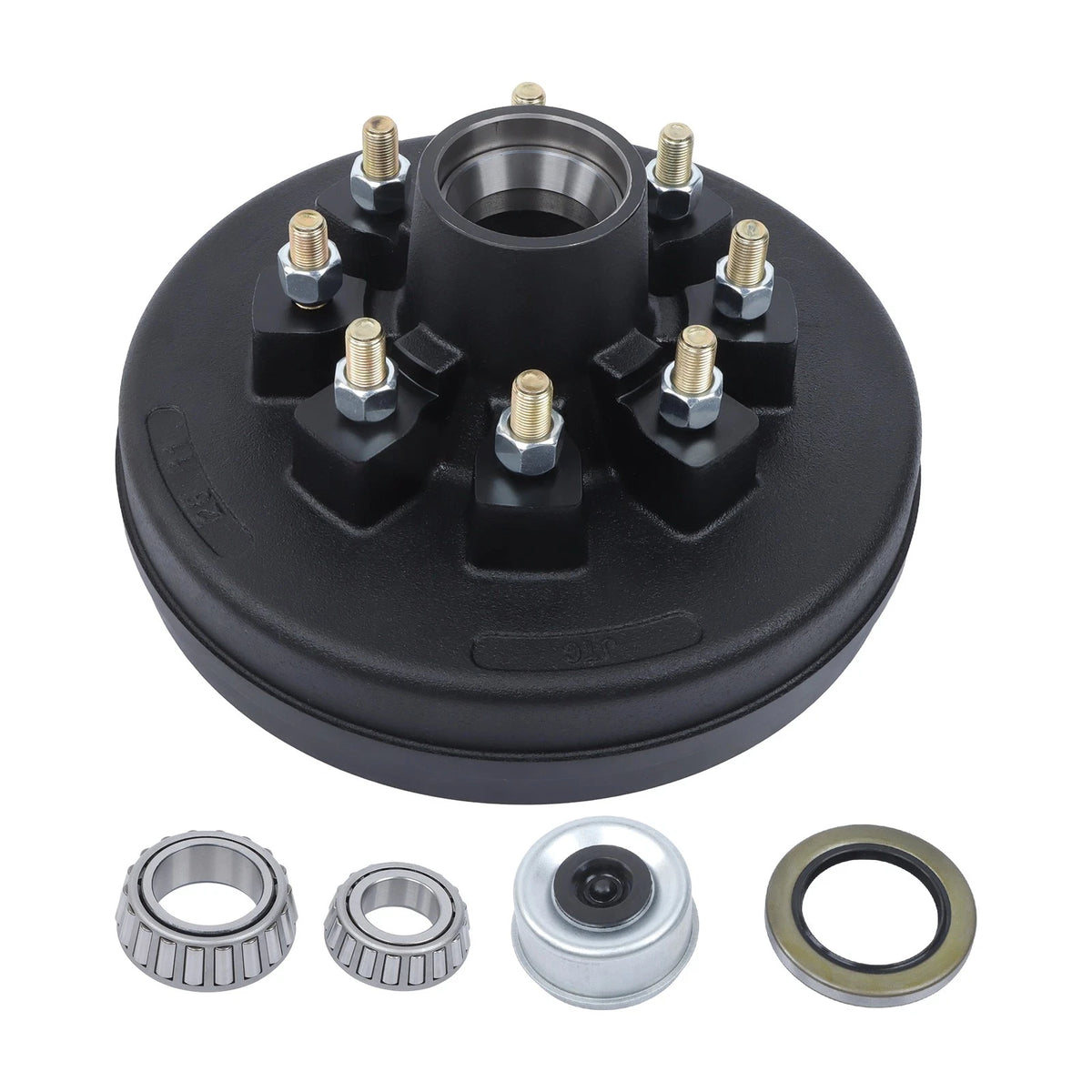 2X 12" HD Trailer Brake Hub Drum Kit 8 on 6.5" for 7K-8K Axle 9/16" Studs