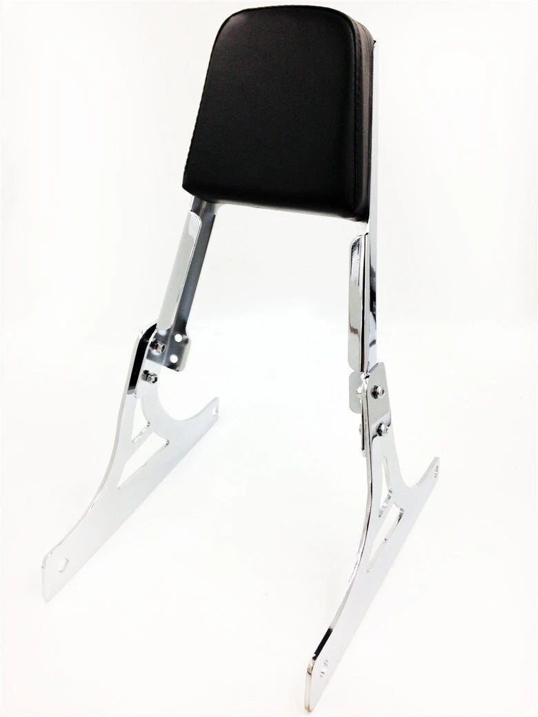Chrome Backrest Sissy Bar with Leather Pad for Harley Softail (2000–2017)