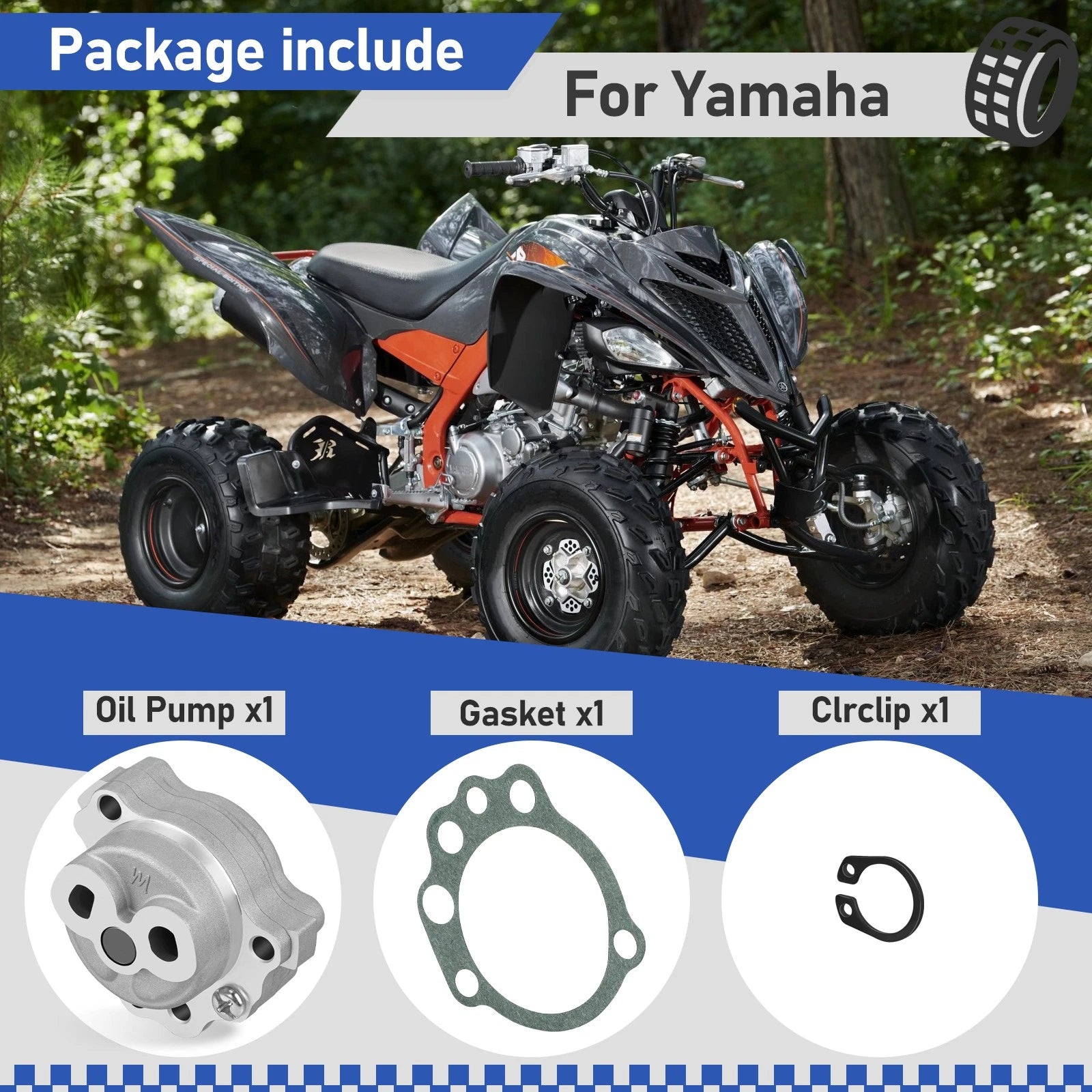 Oil Pump with Gasket for Yamaha Raptor 700 YFM700 (2006–2024) 5LP-13300-00-00