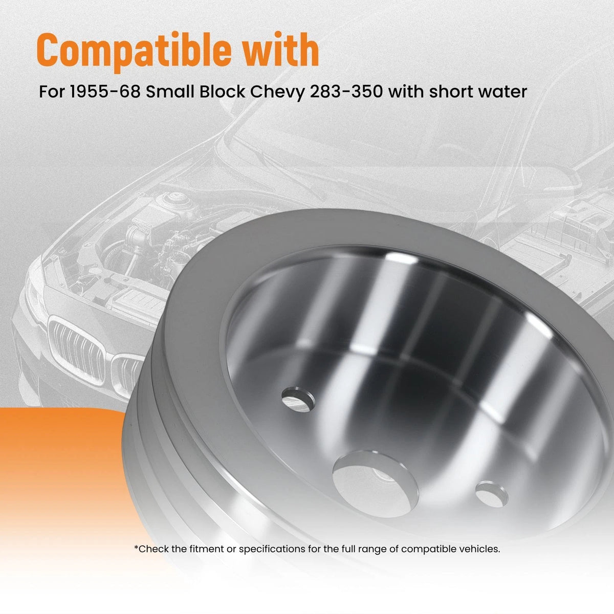 Triple Groove Crankshaft Pulley for Small Block Chevy SBC (1969–1995)
