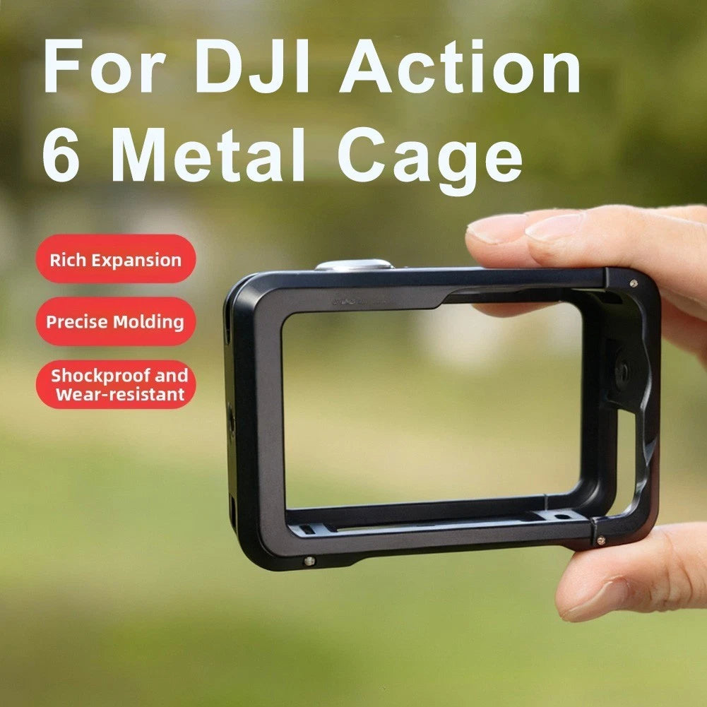 Protective Aluminum Alloy Metal Cage for DJI Action 6 Camera