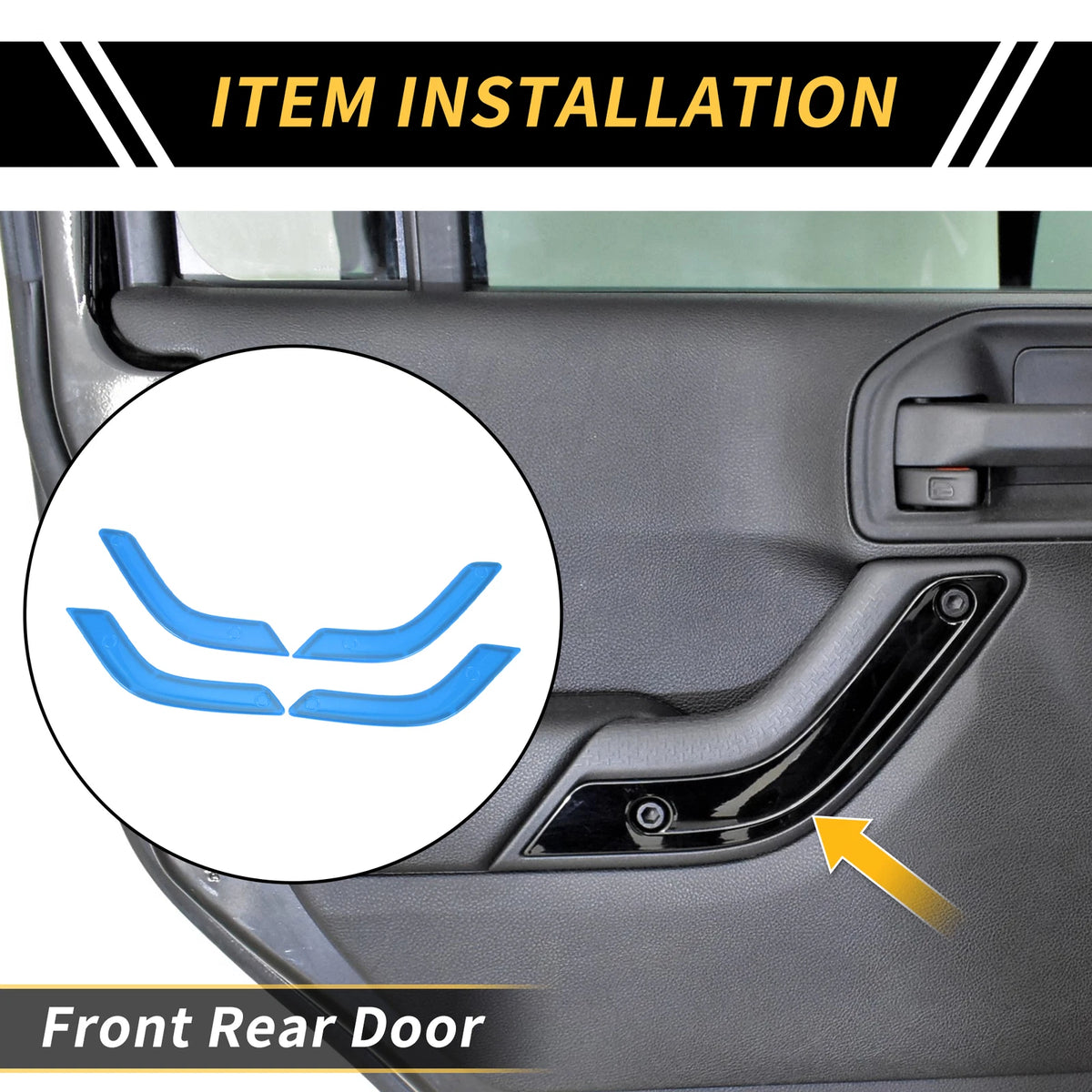 Front Rear Door Handle Panel Bezel Cover Trims for Jeep Wrangler JK (2007–2018)