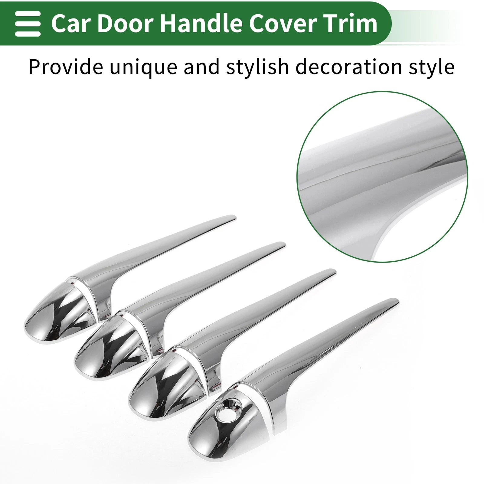Car Door Handle Cover Trim for Toyota RAV4 (2013–2015) Silver Tone Front