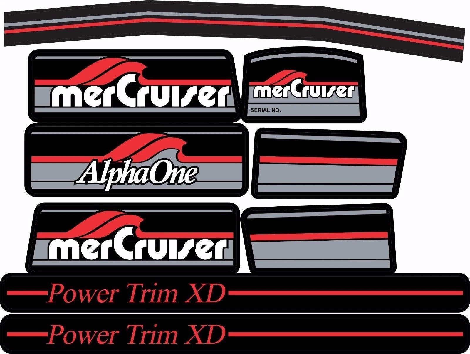Complete Sticker Set for Mercruiser Alpha One Gen 1 (37-13682A90)