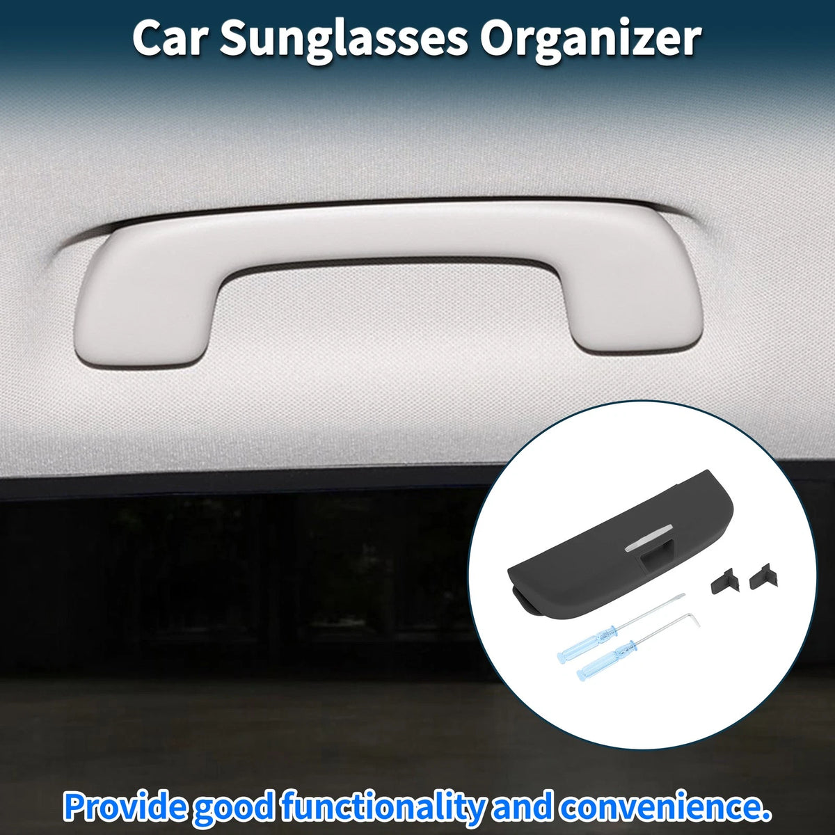 Car Sunglasses Case Eyeglasses Holder for Toyota Prado (2021–2023) Black