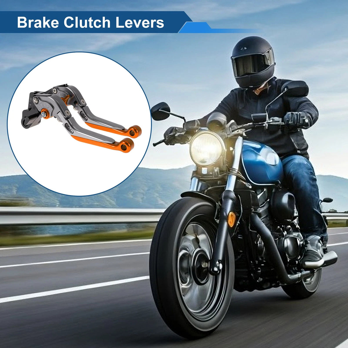 Adjustable Brake Clutch Levers for Kawasaki Ninja 650R (2017–2023) - Titanium Orange