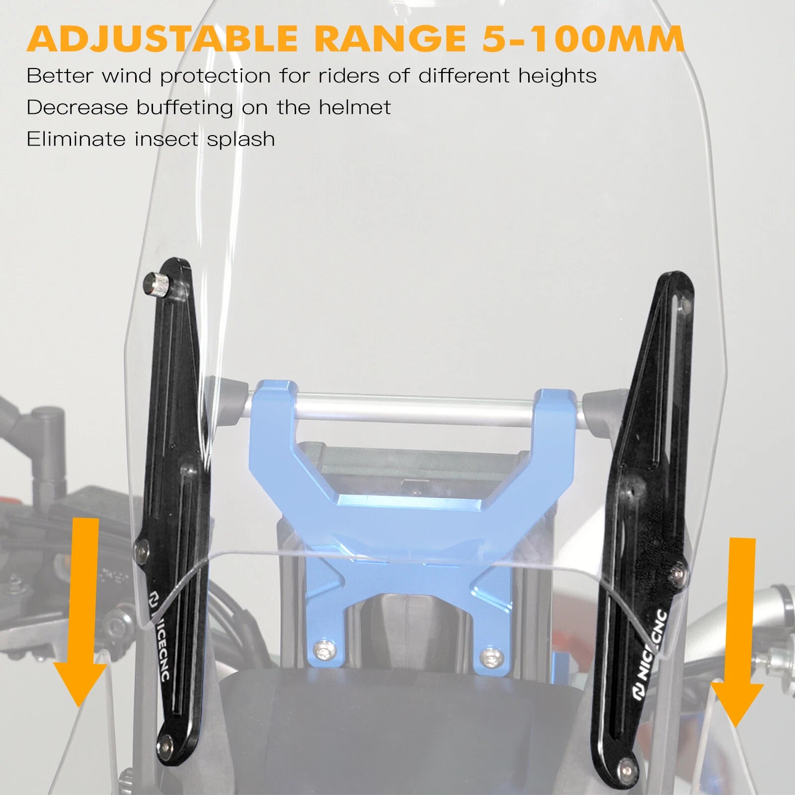 Adjustable Windshield Bracket Kit for Yamaha Tenere 700 XTZ700 (2019–2024)