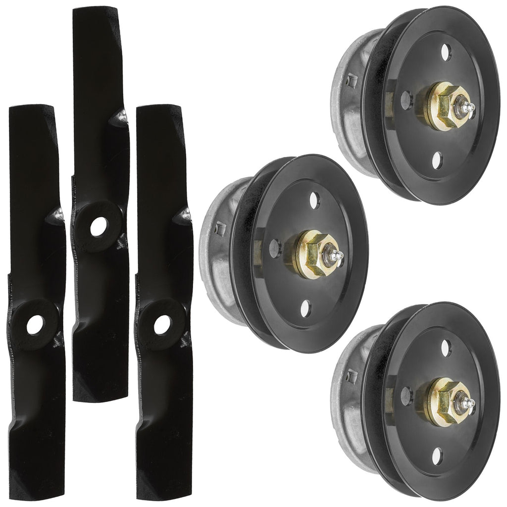 48 Inch Deck Spindle with Pulley Blade Kit for John Deere GT242 GT262 (2004–2018)