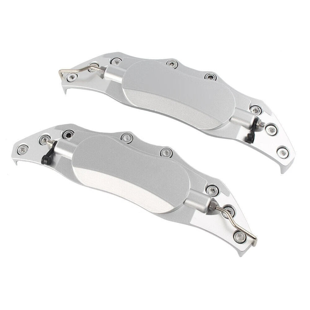 2X 3D Metal Brake Caliper Covers for Universal Fit (Front & Rear) Silver