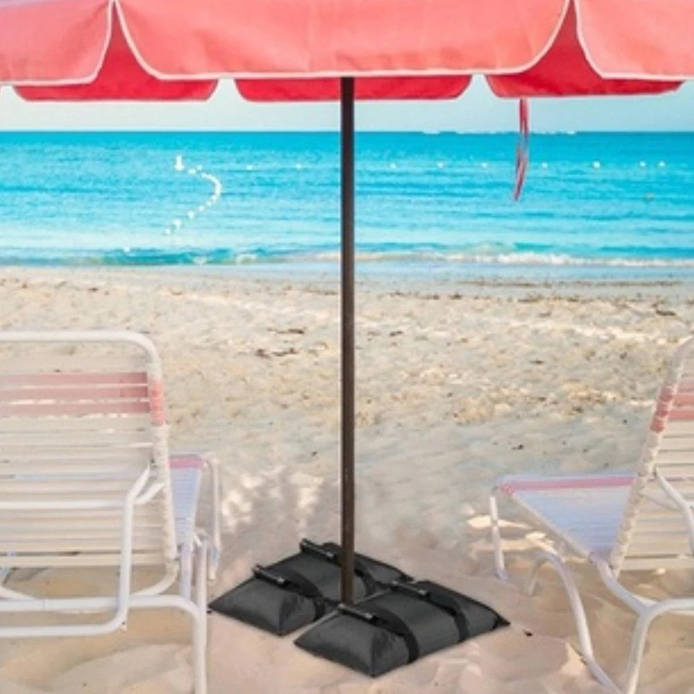 Reusable fillable sandbags for cantilever umbrella base