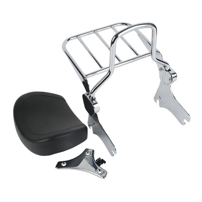 Chrome Detachable Backrest Sissy Bar Luggage Rack for Harley Touring (1997–2008)