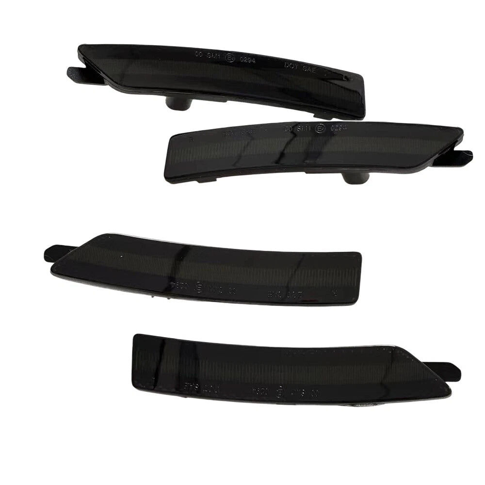 4X Smoked Front Rear Bumper Side Marker Lights for Ford Mustang (2024–2024)