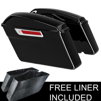 Hard Saddle Bags Trunk with Latch Key for Harley Touring Road King Glide (1993–2013)