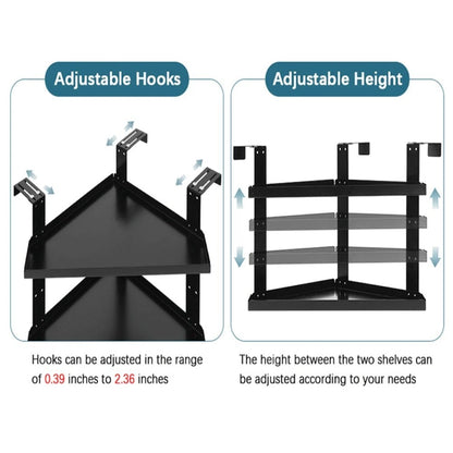 Height Adjustable Metal Cubicle Corner Shelf for Office Workspace