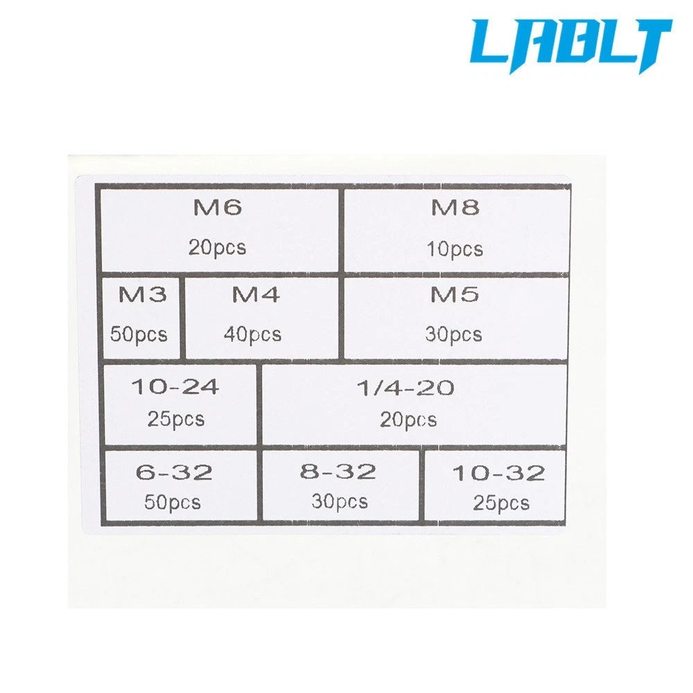 150pcs Aluminum Rivet Nut Kit for Metric & SAE Applications