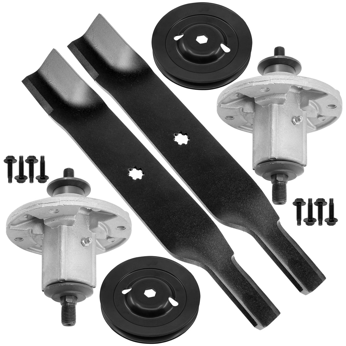 Deck Spindle Assembly with Pulley and Blade for John Deere X300 (2008–2014)