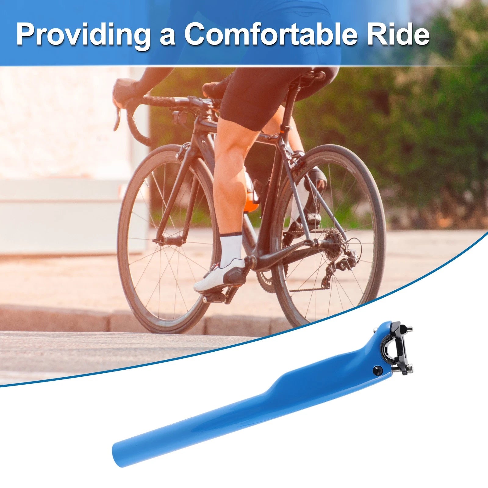 Bike Seat Post 31.6mm x 350mm Adjustable Angle Replacement for Universal
