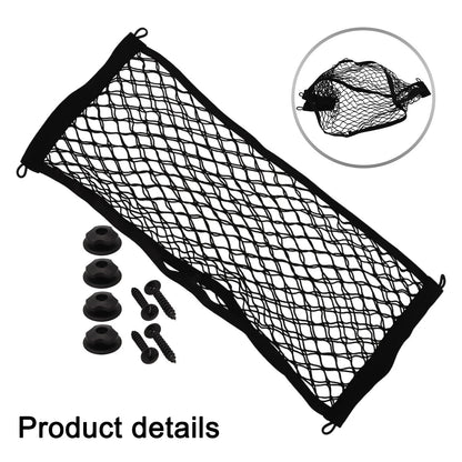 Set of 2 Pocket Storage Nets for RV (25x60cm) with Screws - Black