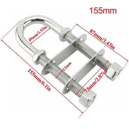 Heavy Duty U-Bolt Tie Point for Marine Applications (Includes Nuts & Washers)