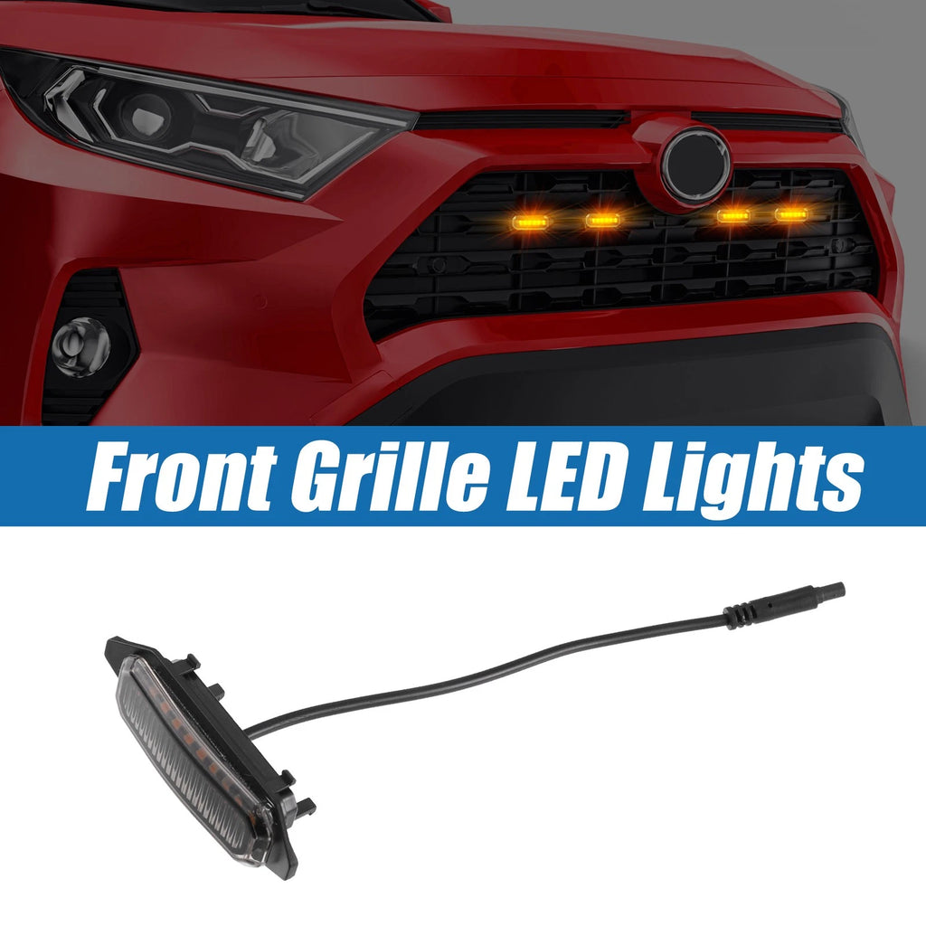 Front Grille LED Light Set for Toyota RAV4 (2019–2022) Amber Black