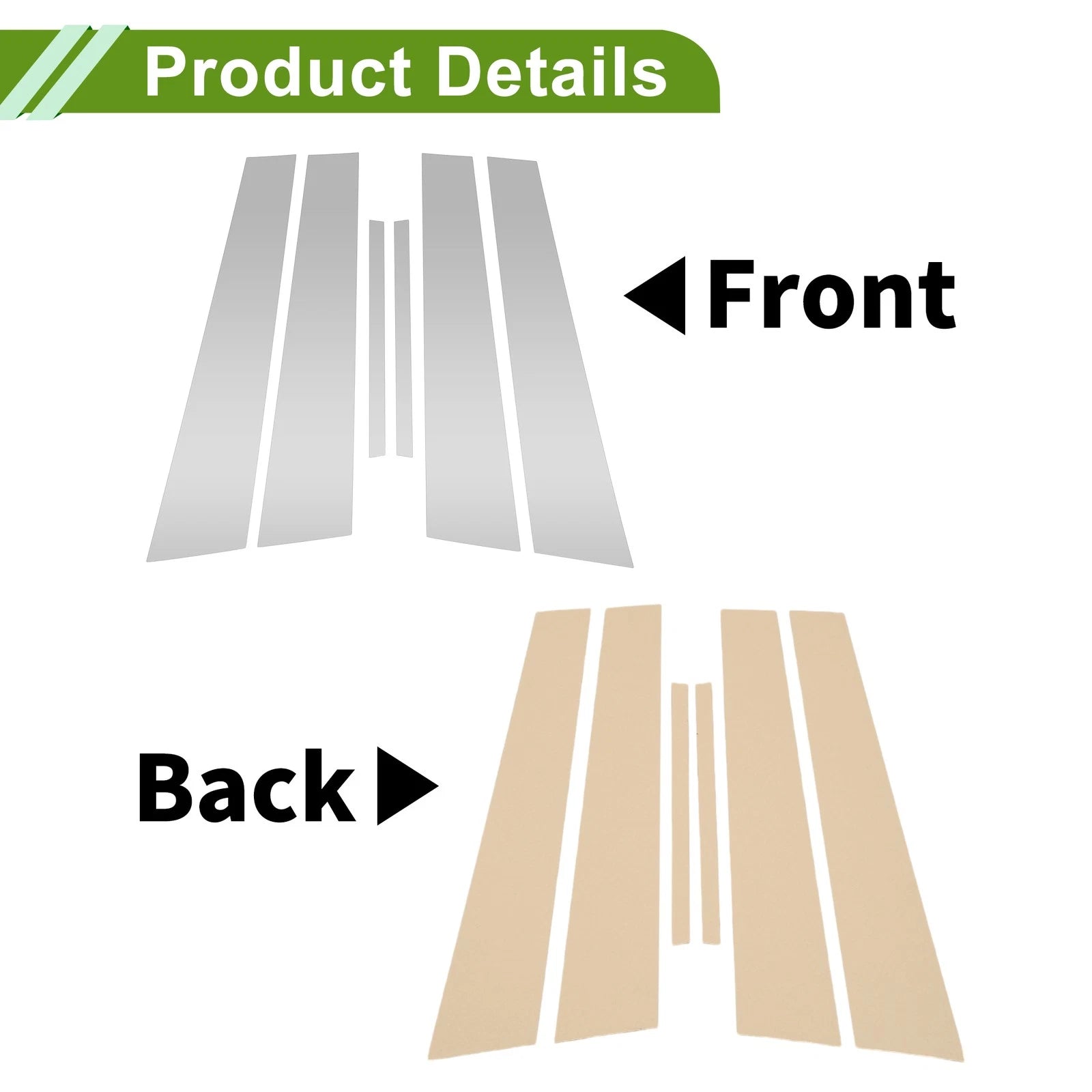 6 Pcs Pillar Window Trim Replacement for Dodge Charger (2011–2021) Silver Tone