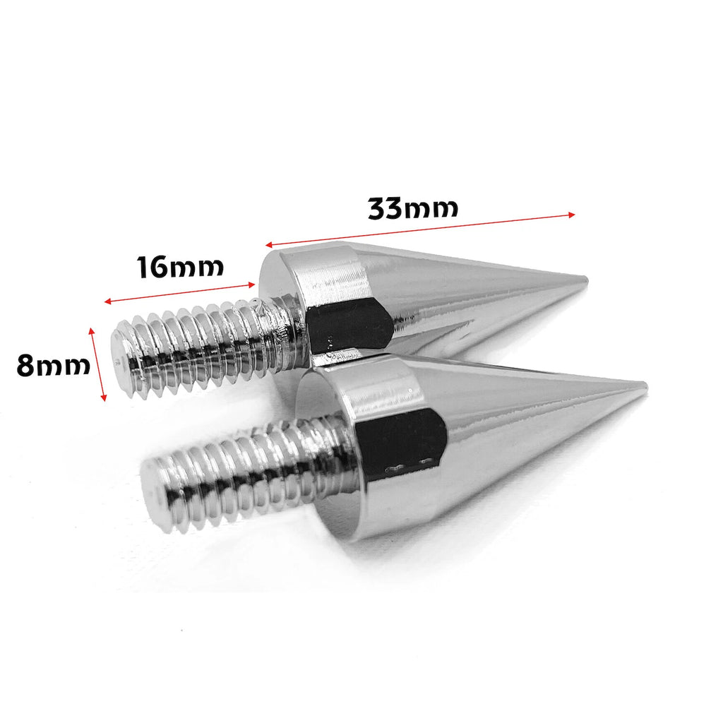 2X Windscreen Fairing Spike Bolt Kit Chrome Stud M8 for CBR GSXR YZF (M8)