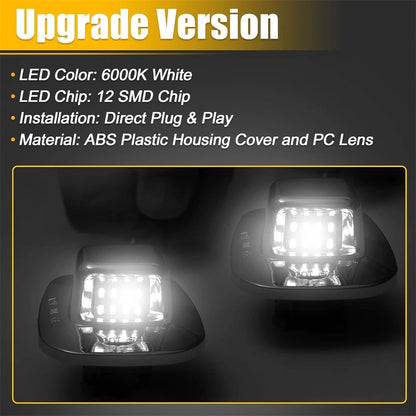 2Pcs LED License Plate Light for Chevy C/K 1500 2500 3500 (1988–2000)