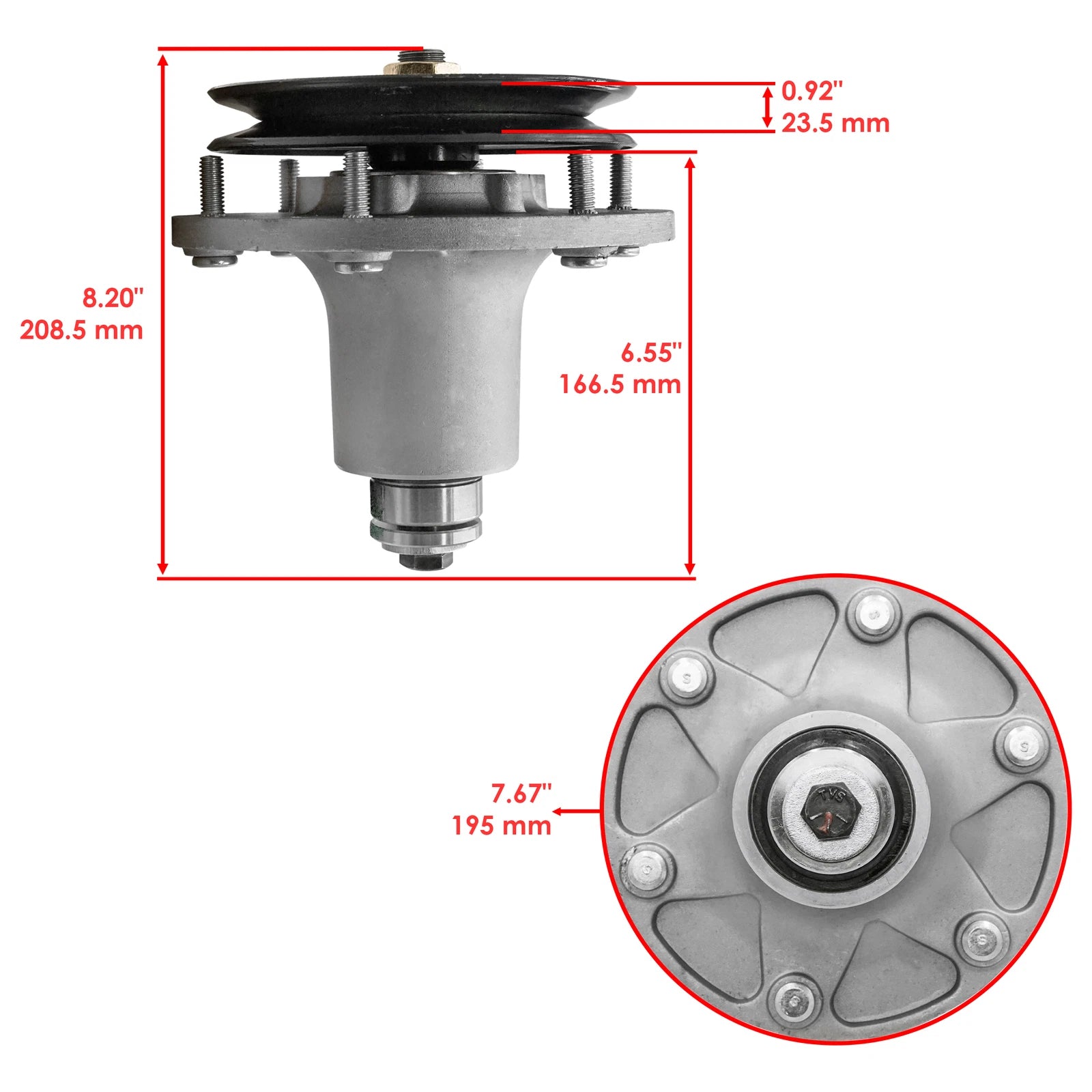 Deck Spindle with Pulley Replacement for Exmark Turf Tracer TTS541GKA52300 (2000–2018)