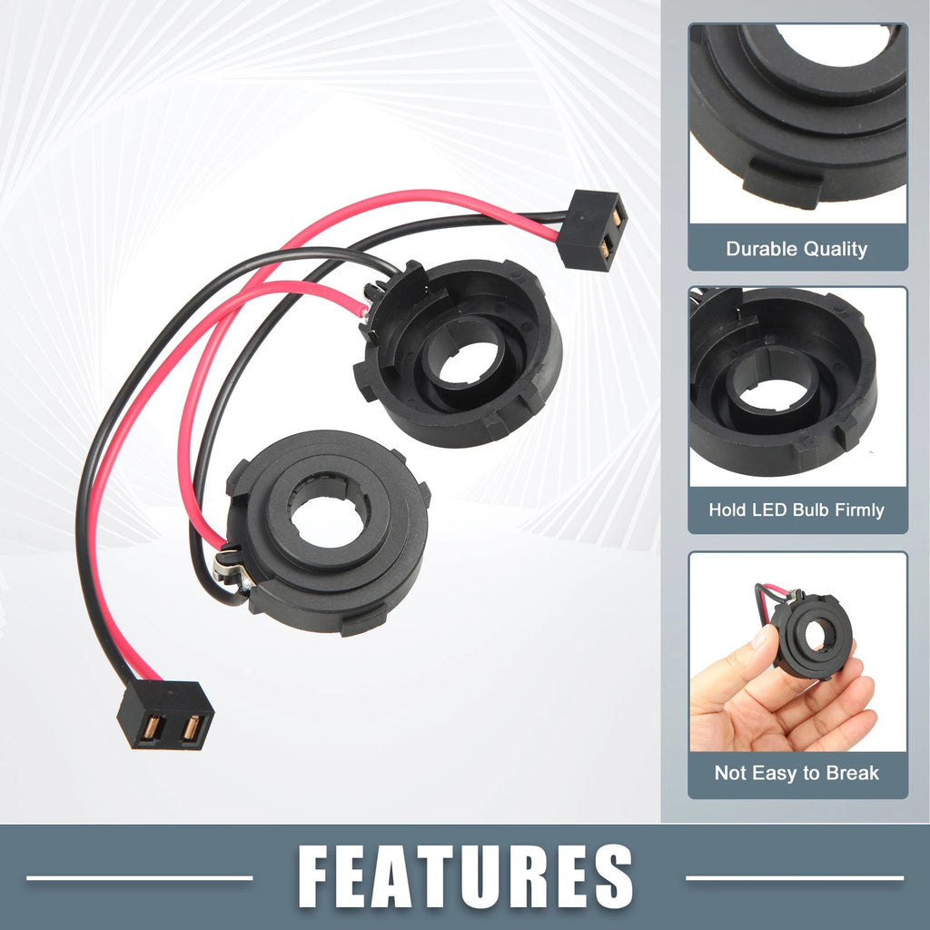H7 LED Headlight Bulb Holder Adapter Socket for VW Golf MK7 MK6 (2 Pack)