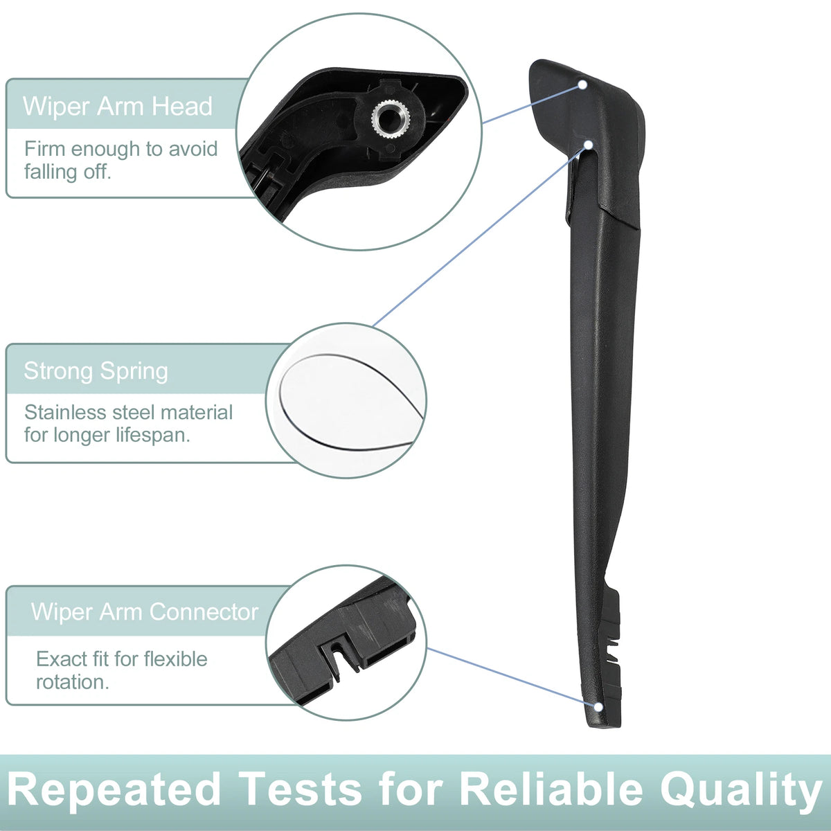 Rear Back Windshield Wiper Blade Arm Set for Volvo V40 (1996–2004)