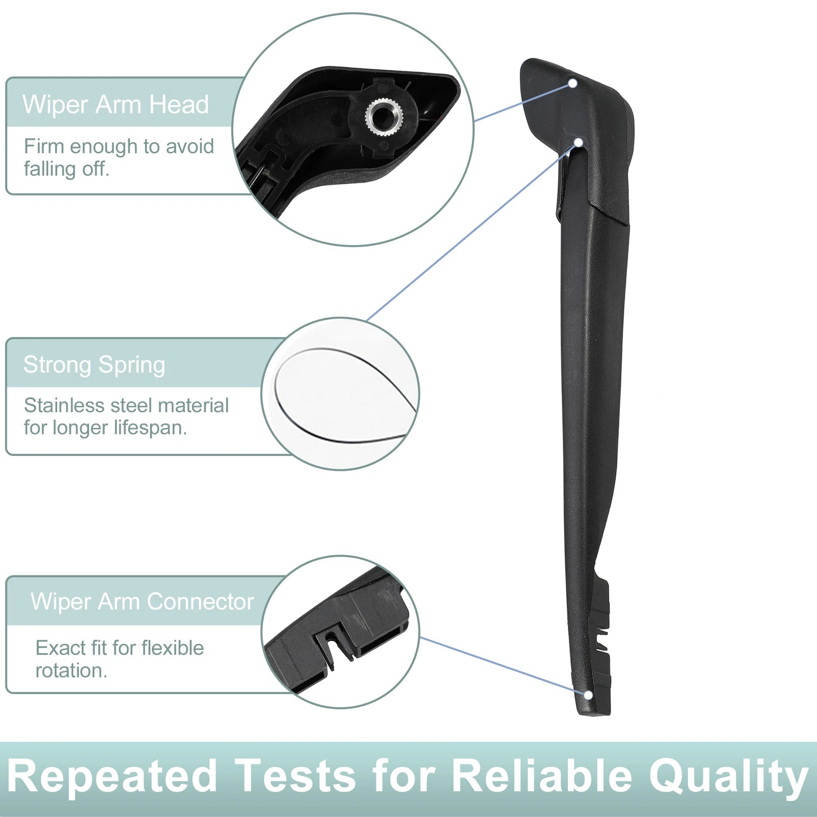 Rear Back Windshield Wiper Blade Arm Set for Volvo V40 (1996–2004)