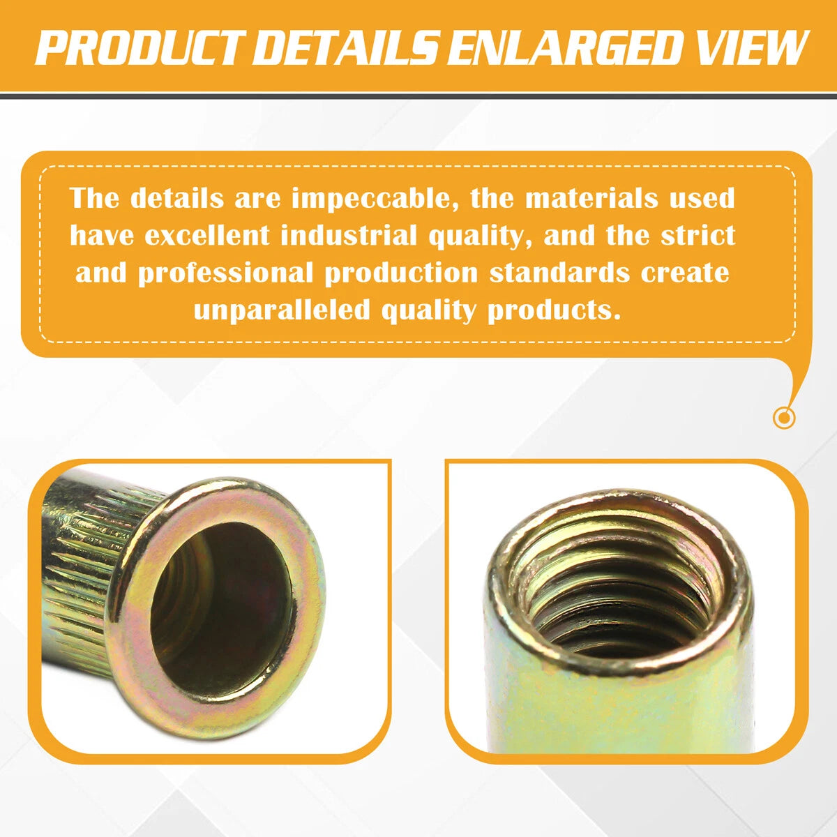 210PCS Rivet Nut Flat Head Threaded Insert for Universal Applications