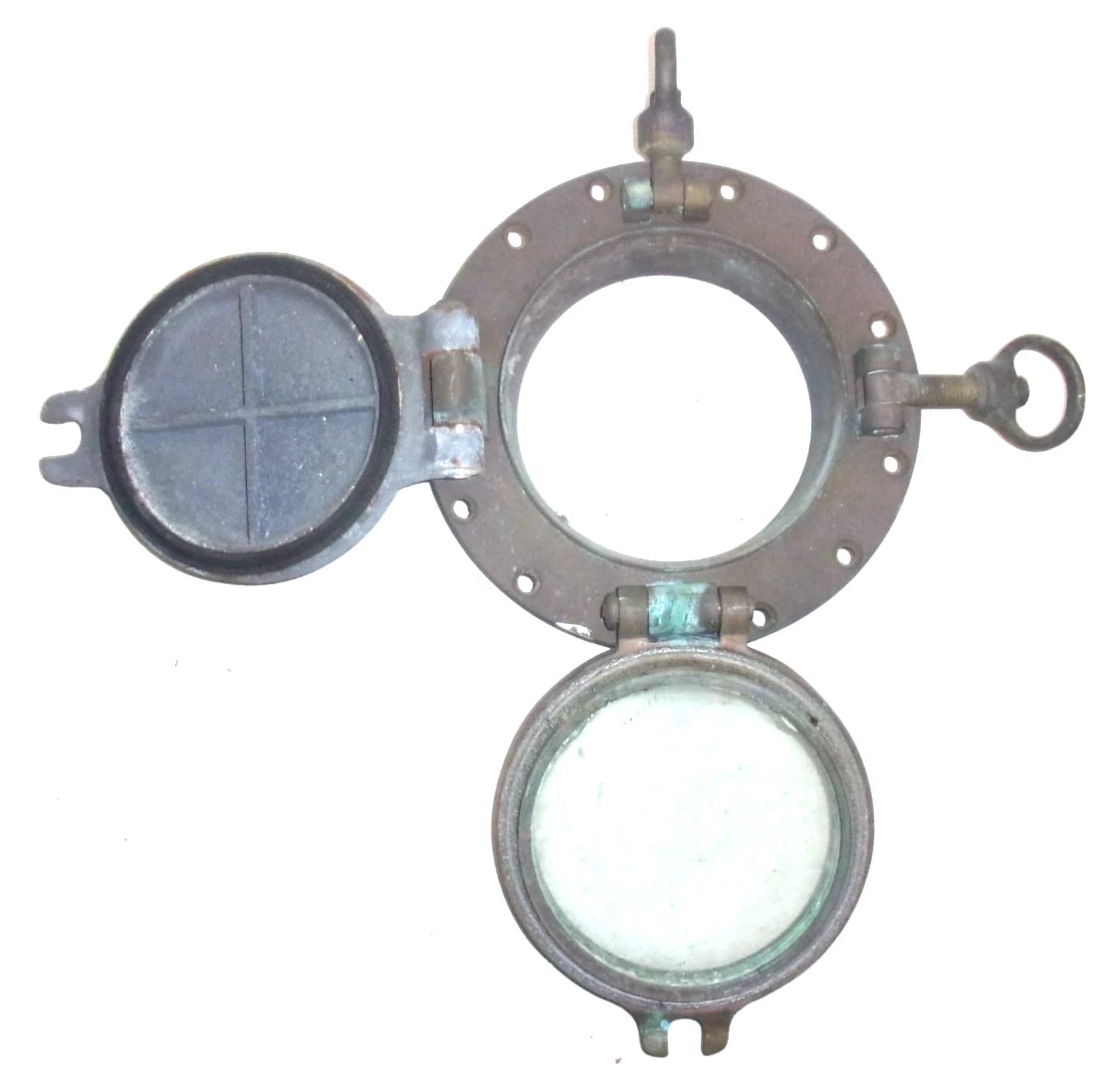 7" Heavy Brass Port Holes for Marine Use (Authentic, 11" Diameter)