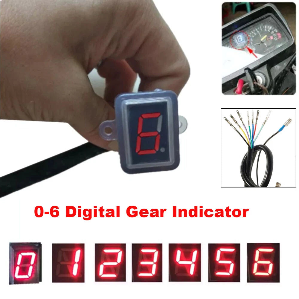 Digital Gear Indicator Light for Universal Vehicles (0-6) Red LED Display