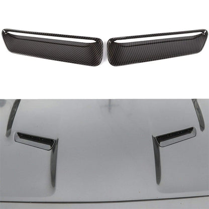Carbon Fiber Look Engine Hood Air Vent Intlet Cover For Dodge Challenger 2015-22