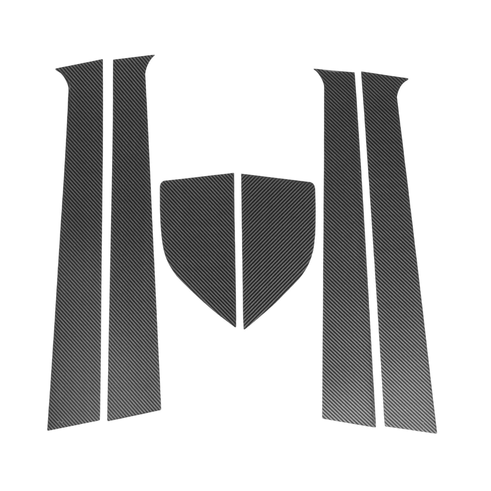 Pillar Window Trim Set for Chevy Aveo (2002–2006) Carbon Fiber Pattern Black