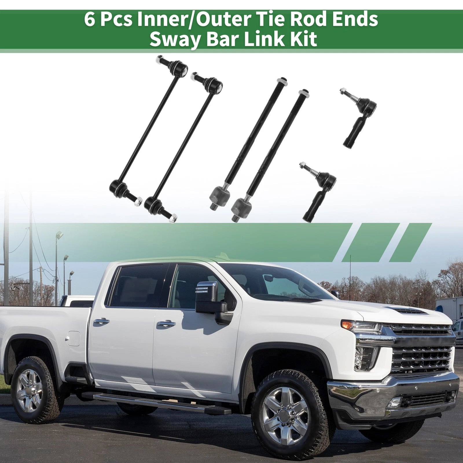 6X Tie Rod Ends & Sway Bar Link for Buick Regal (2014–2017)