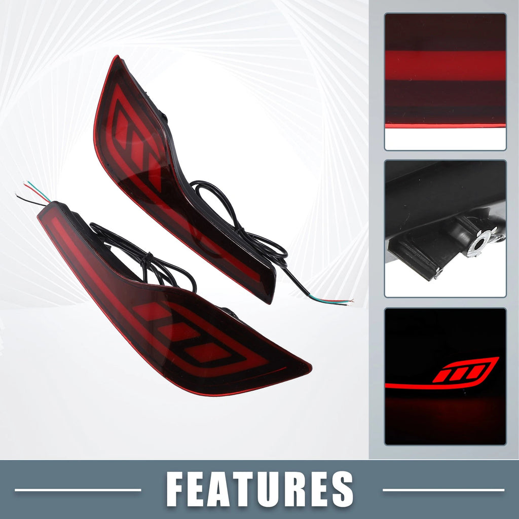 2PCS Rear Bumper Reflector LED Brake Light for Honda CRV (2017–2017)