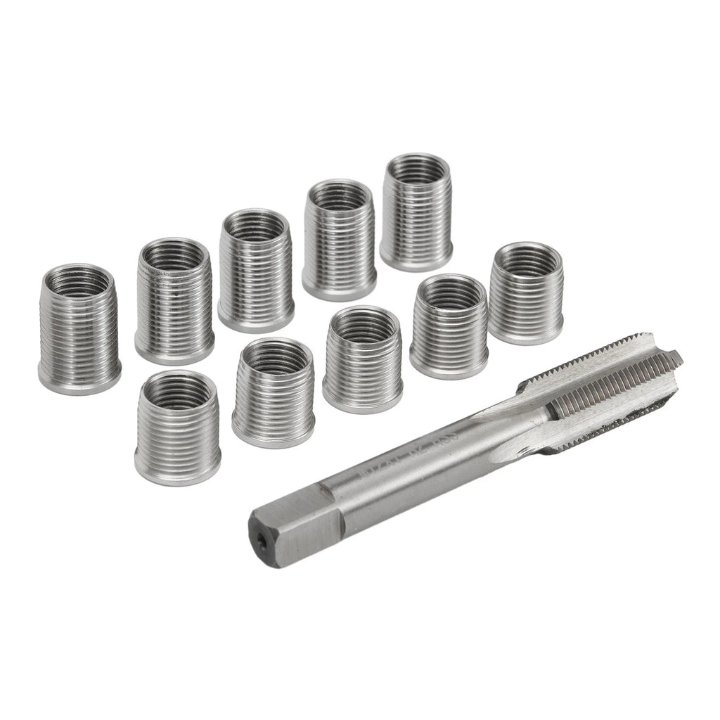 10PCS Thread Hole Repair Tools M10X1.0 Nuts & M12X1.0 HSS Tap Accessory