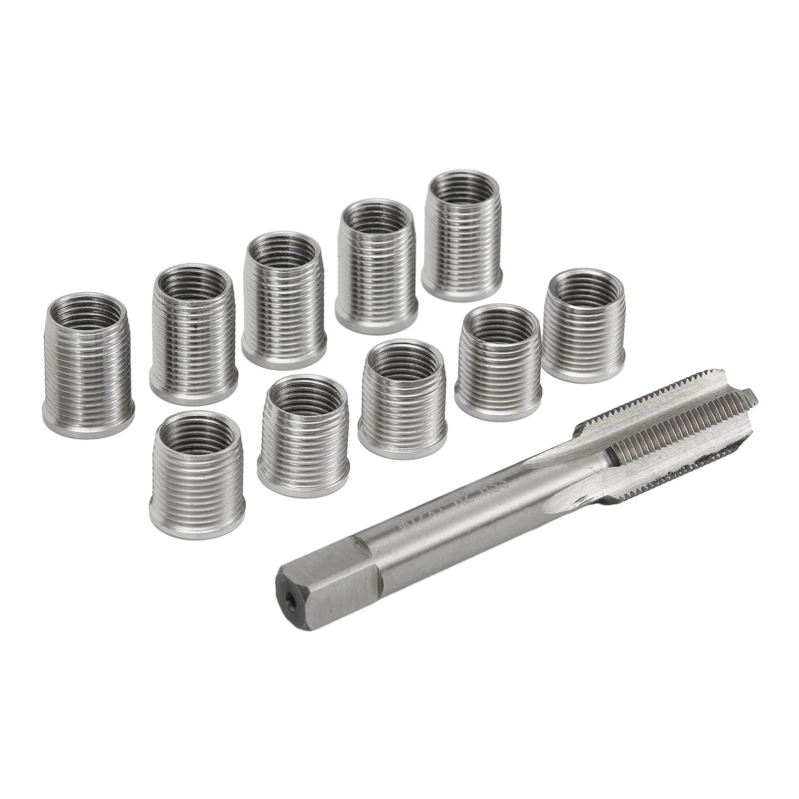 10PCS Thread Hole Repair Tools M10X1.0 Nuts & M12X1.0 HSS Tap Accessory
