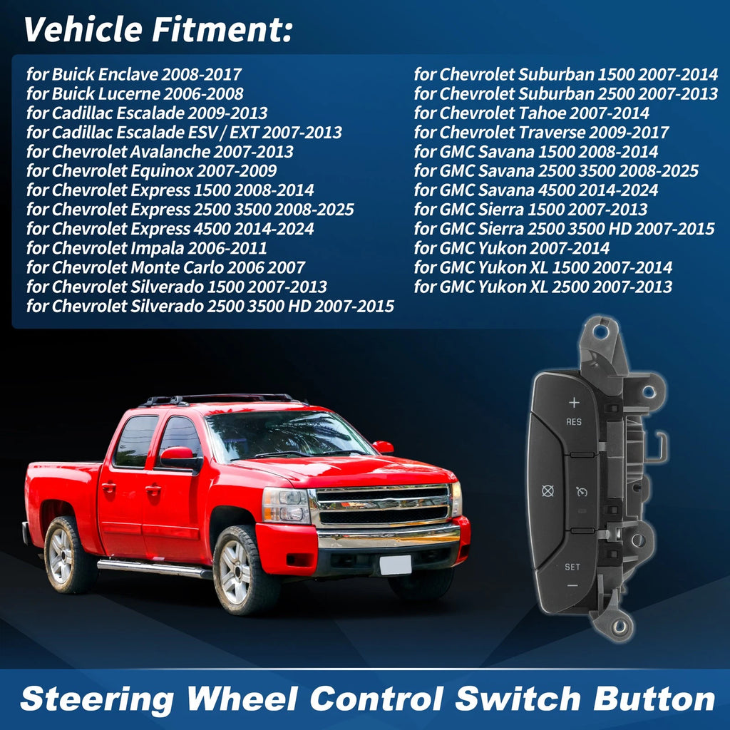 Cruise Control Switch Left Steering Wheel for Chevrolet Silverado Sierra 07-14