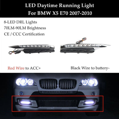 2X LED DRL Fog Lamp for BMW X5 E70 (2007–2010)