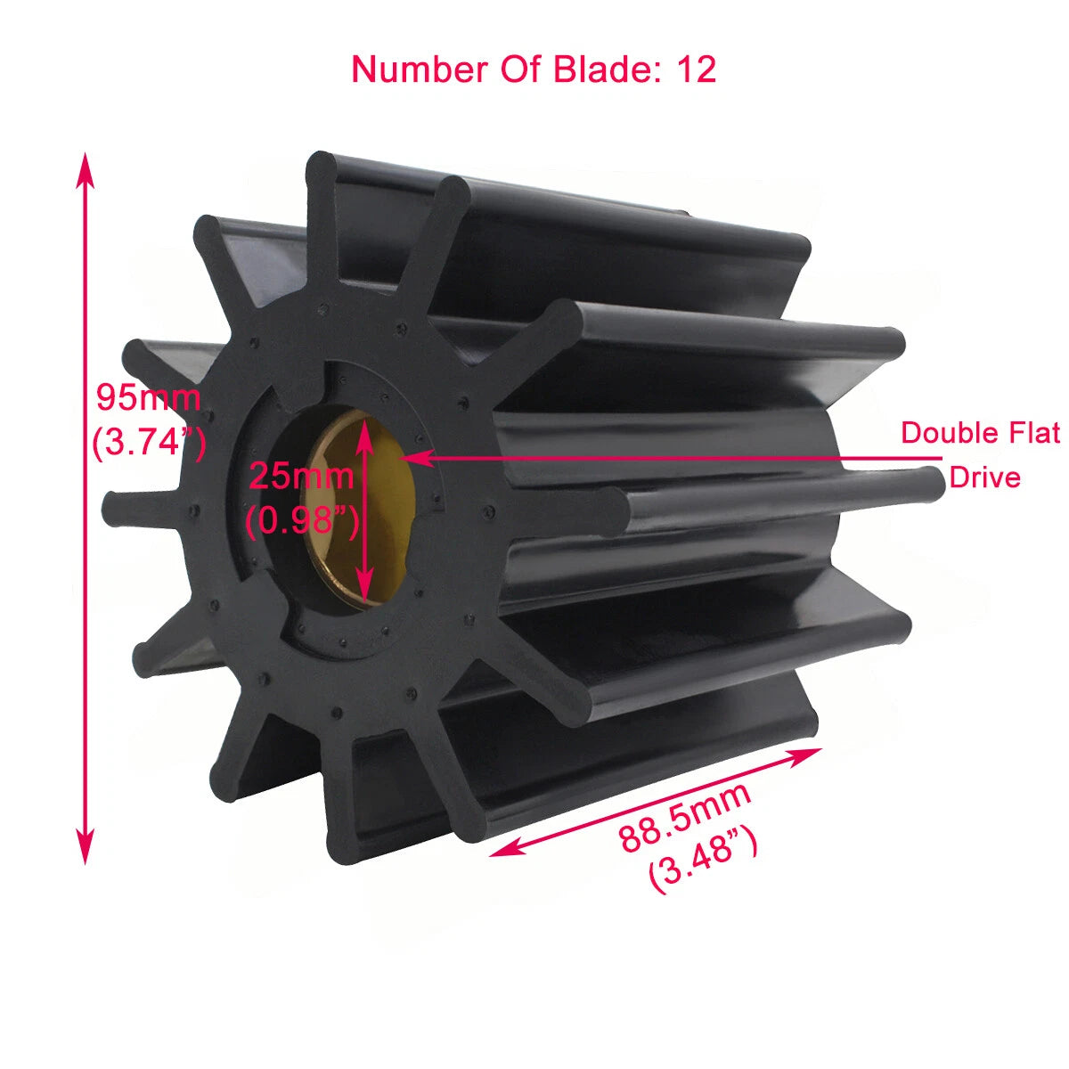 Impeller for Jabsco Marine Diesel Pump (17370-0001)