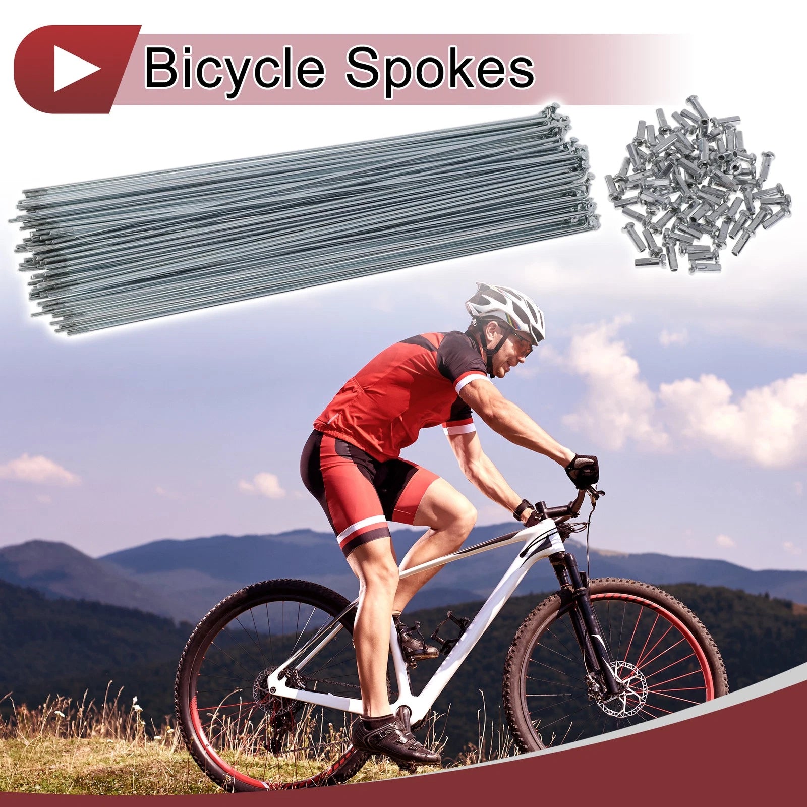 Bicycle Spokes Set 250mm Carbon Steel Galvanized for 14G Wheels (72)