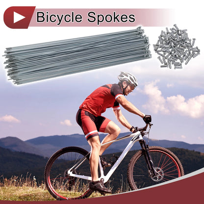 Bicycle Spokes Set 250mm Carbon Steel Galvanized for 14G Wheels (72)