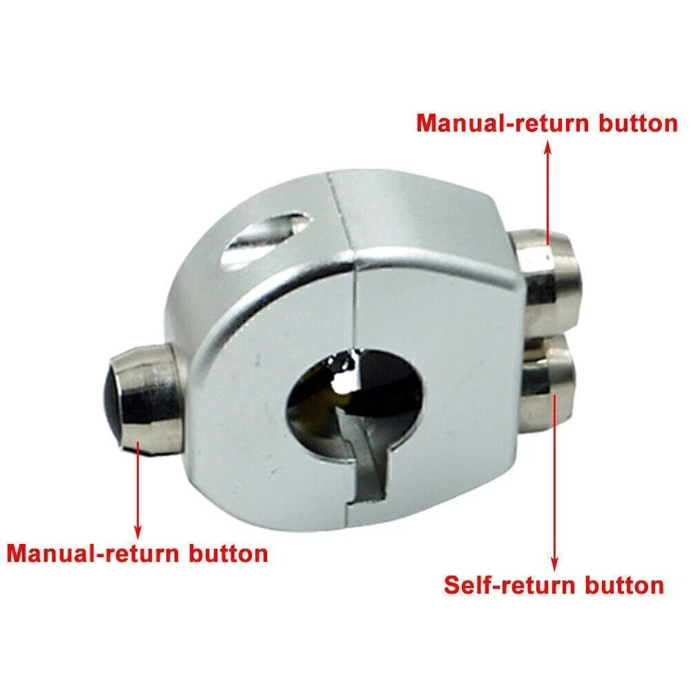 7/8" 22MM Motorcycle Handlebar Switch Self Latch Momentary Button Silver (N/A)