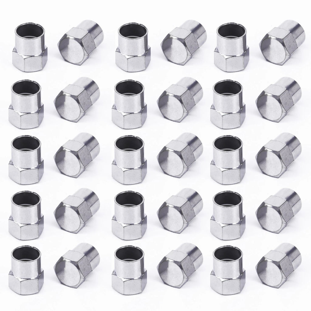 100 Pcs Chrome Valve Stem Caps for Car Truck Auto Wheels