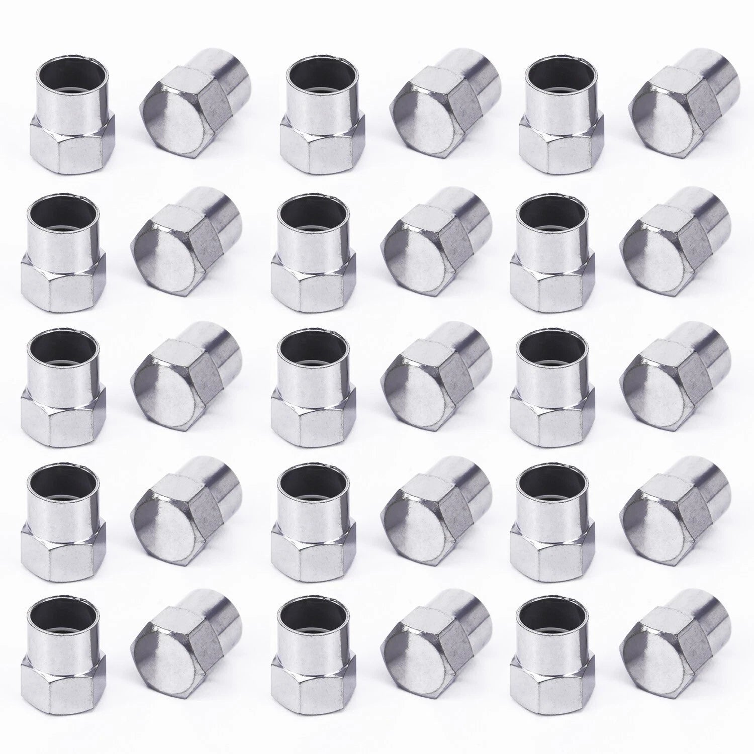 100 Pcs Chrome Valve Stem Caps for Car Truck Auto Wheels