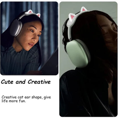 Cat Ear Shape Anti-Scratch Protective Cover for Apple AirPods Max (2020–2023)