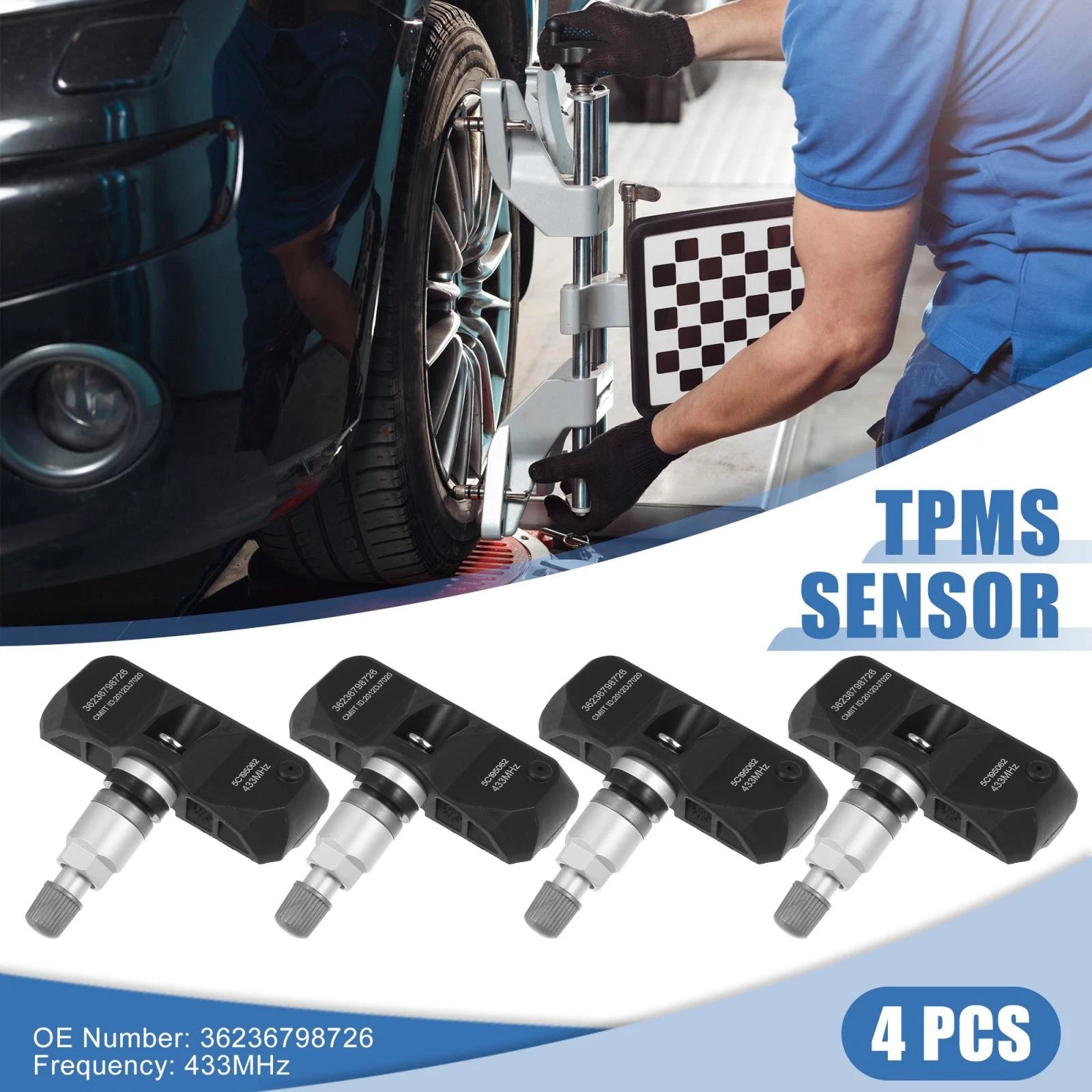 TPMS Tire Pressure Sensor 4PCS Replacement for BMW 328i 528i 535i (2011–2016)